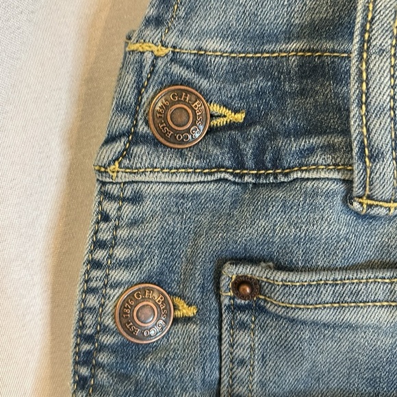 Bass Denim Bib Overall Farmer Utility Workwear Size 14 Dusty Vintage - Picture 6 of 11